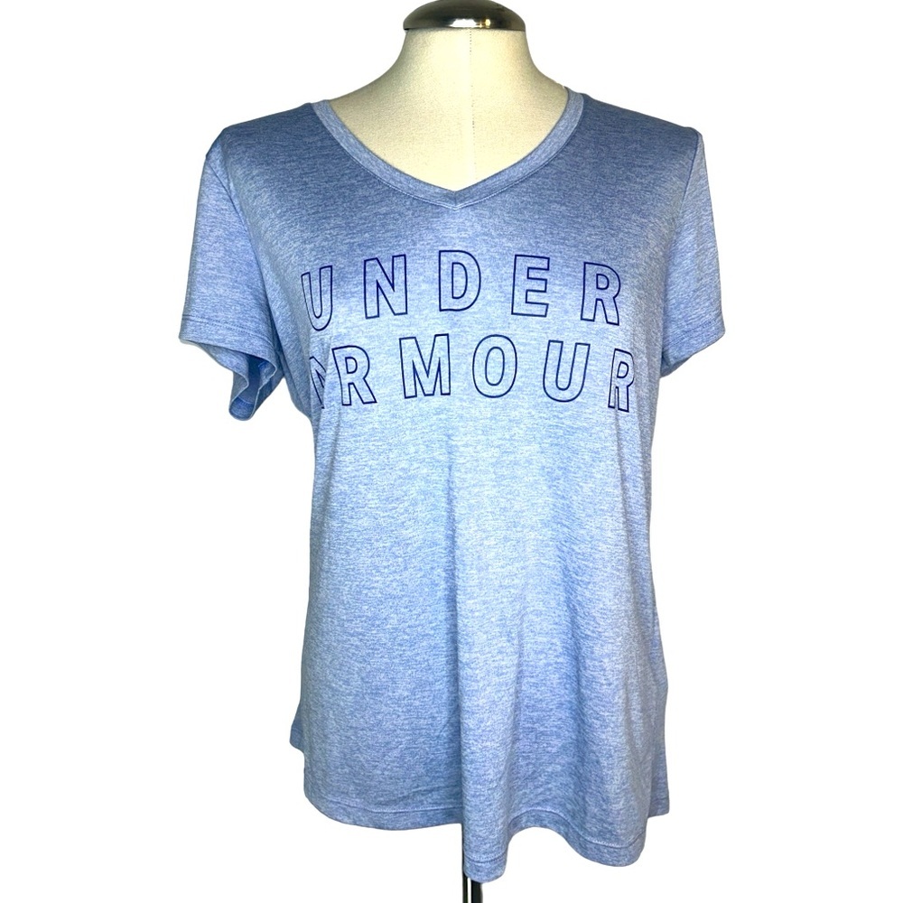 Women's Under Armour Loose HeatGear Short Sleeve Blue T-Shirt Size L